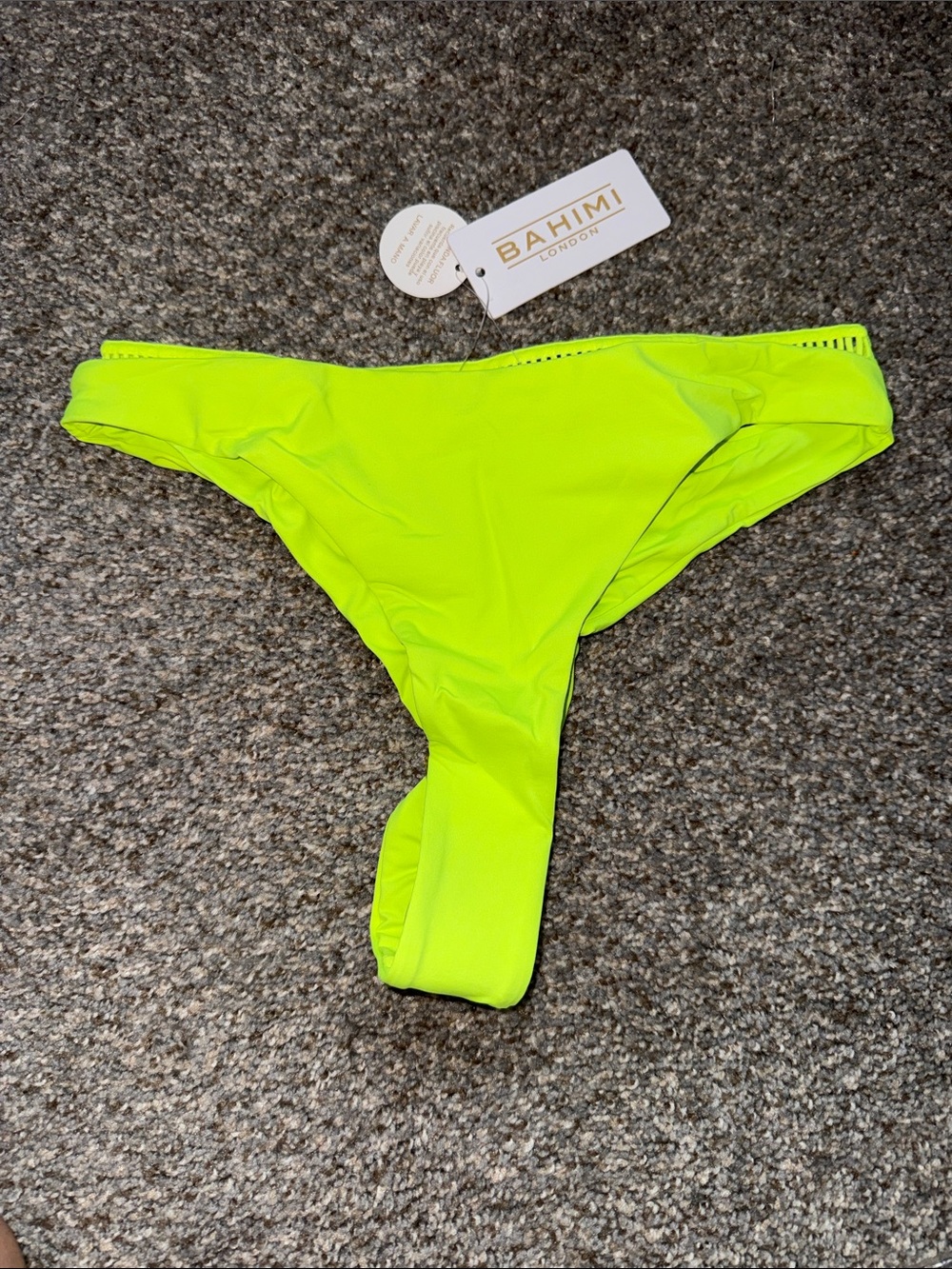 NWT Bahimi Lime Lava Brazilian Bikini Bottom